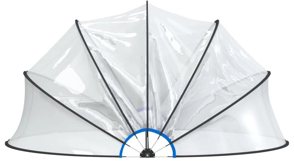 Bazénová kupola s držiakom okrúhla 500x250 cm PVC