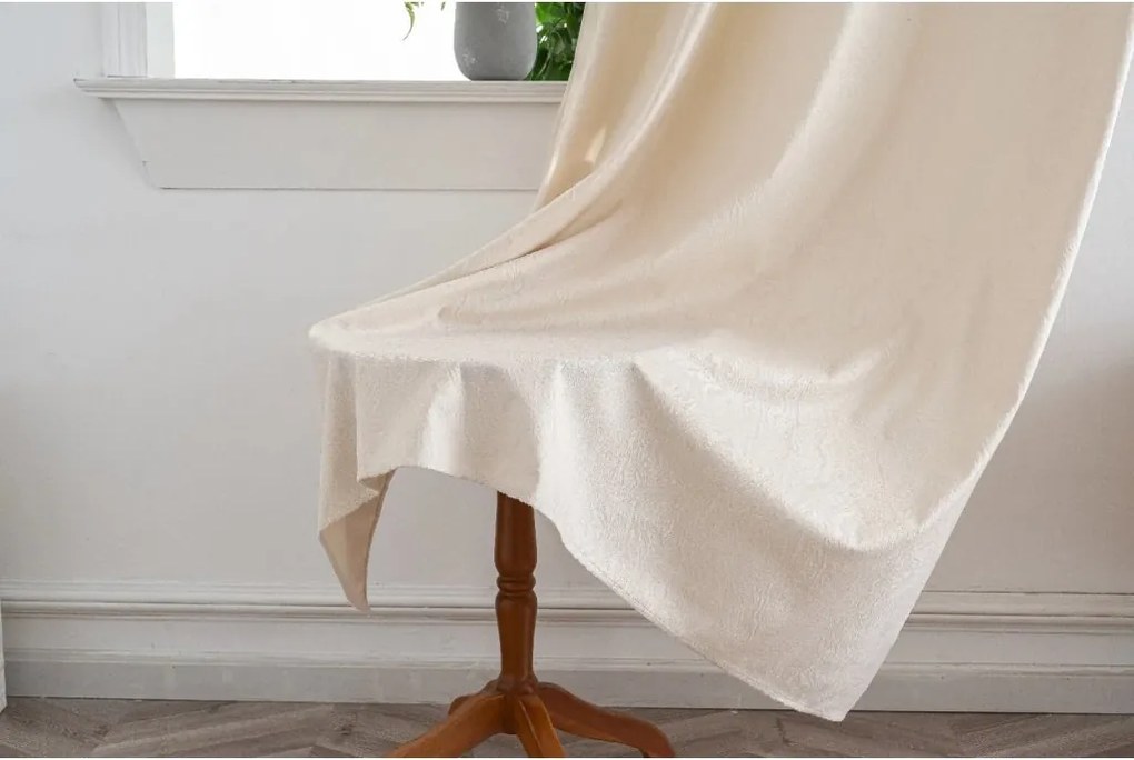 Zatemňovací záves DUNES VELVET 140x250 cm, krémová Zavesenie: Kovové krúžky