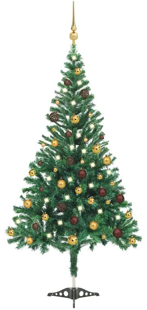 Umelý vianočný stromček s LED a sadou gulí 210 cm 910 vetvičiek 3077490