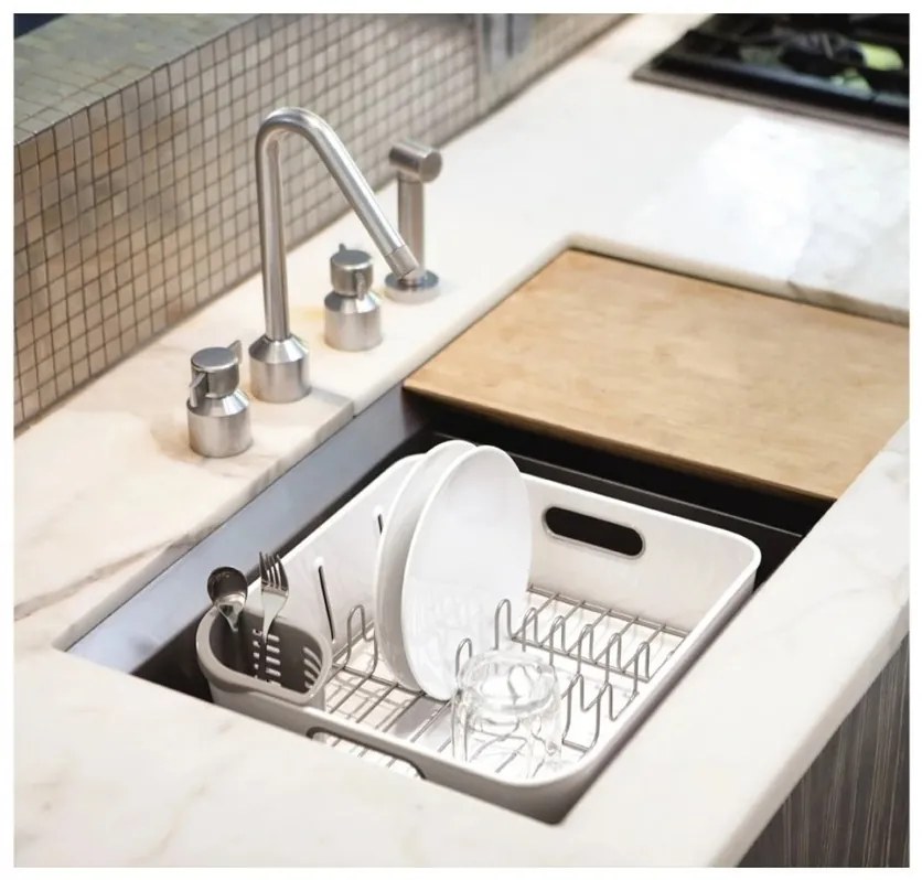 Simplehuman Odkvapkávač na riad Simplehuman - Compact, biely plast