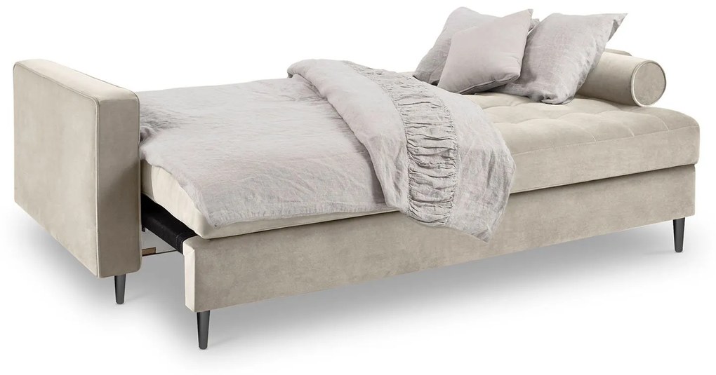 Rozkladacia zamatová pohovka s úložným priestorom Romeo 225 × 100 × 96 cm
