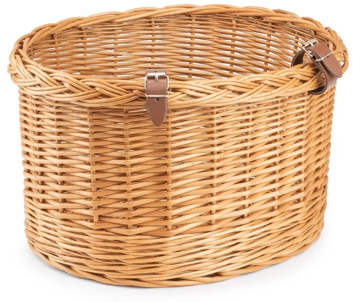 Kôš na bicykel prútený s remienkami Rond V.š. 40 x hl. 33 x v. 22(cm)