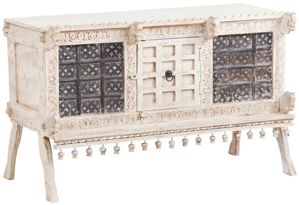 furniture-nabytek.cz - Masívna komoda Damchaya II z mangového dreva, lakovaná, biela