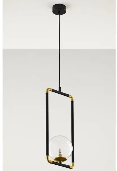 Jupiter 2023 - Luster na lanku ZAFRA 1xG9/10W/230V čierna/zlatá/číra
