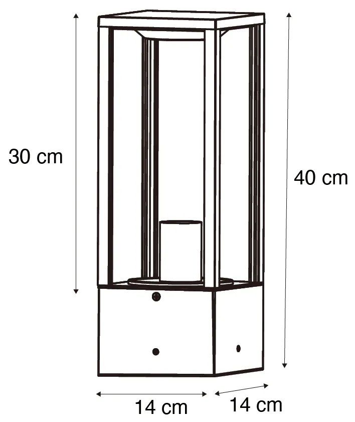 Stojanové vonkajšie svietidlo čierne s dymom 40 cm IP44 - Charlois