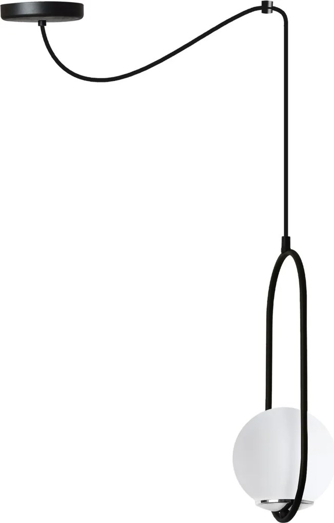 Závesné svietidlo Florence Spider, 1x biele sklenené tienidlo, b/ch, U