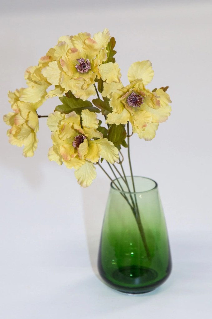 Dekoratívna kvetina 39 cm, s kvetmi 20 cm, kvet 7 cm, žltá