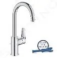 Grohe Start Edge - Umývadlová batéria s otočným výtokom a výpustom, chróm 24201001