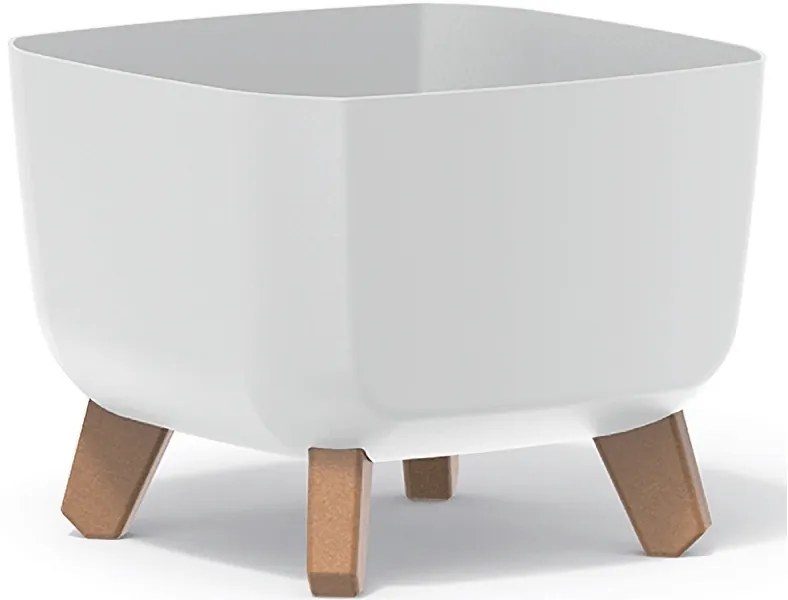 Plastový kvetináč na nožičkách DGQL240 24 cm - biela