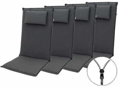 Doppler ELEGANT 2430 vysoká - set 4 ks - podušky na stoličky a kreslá s podhlavníkom