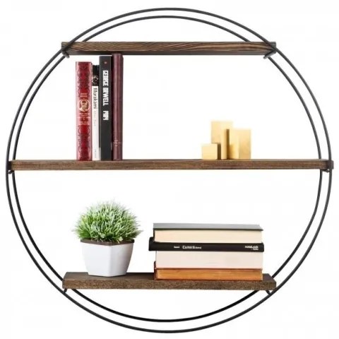 Nástenná polica TULIPA 60x15 cm smrek/čierna