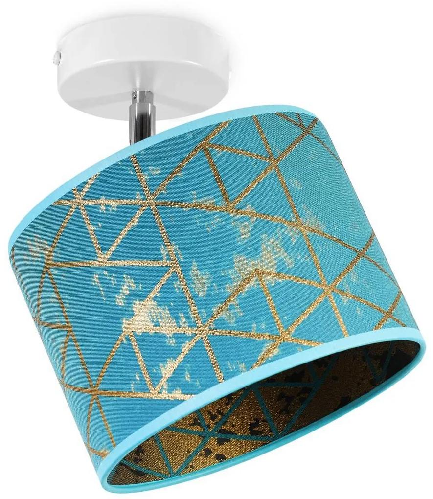 Bodové svietidlo Werona 4, 1x modré textilné tienidlo so vzorom, (výber z 2 farieb konštrukcie - možnosť polohovania), g