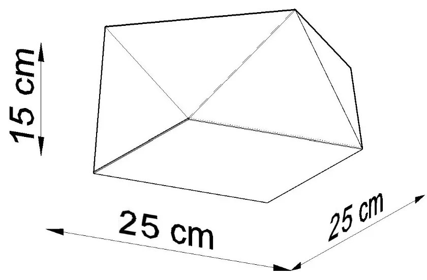 Stropné svietidlo Hexa, 1x čierne plastové tienidlo, (biely plast), (25 cm)