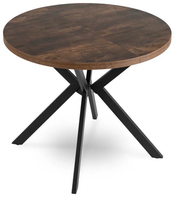 JAKS Okrúhly rozkladací stôl 90- 190 cm rustikálny dub Lugo