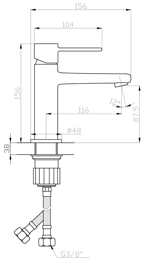 Invena Trend, umývadlová batéria h-156, medená matná, INV-BU-02-014-V