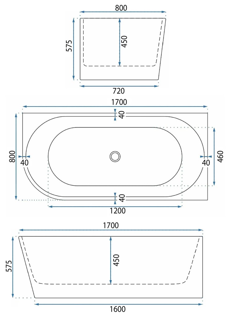 Rea Wenus, akrylová rohová vaňa 1700x800x575 mm, pravá, biela, REA-W0130