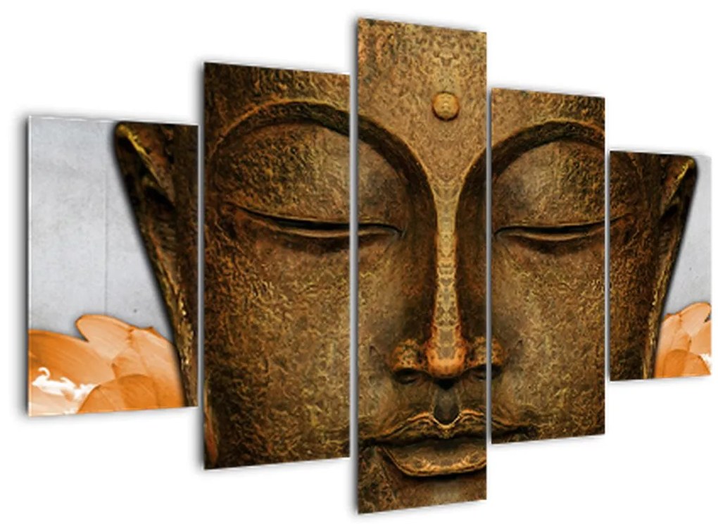 Obraz sochy s detailom tváre (150x105 cm)