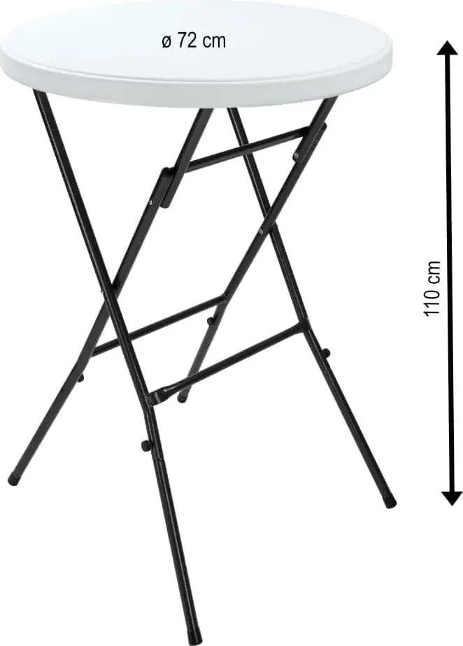 Cateringový skladací barový stôl STABLE 72 cm biely