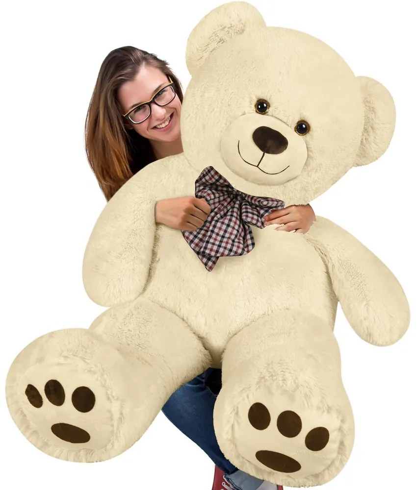 Veľký plyšový medveď BENY, 100cm, krémová Monzana