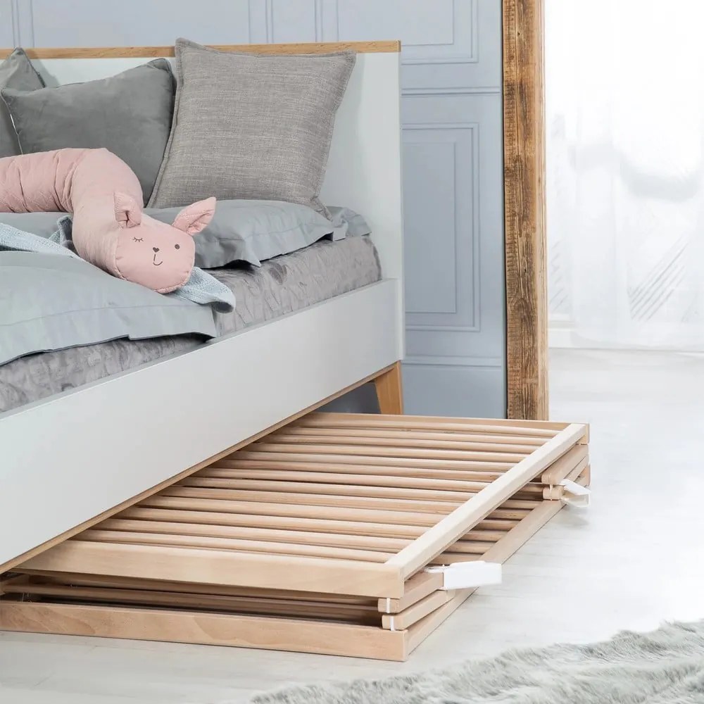 Skladacia postieľka na kolieskach v prírodnej farbe 60x120 cm Fold up – Roba