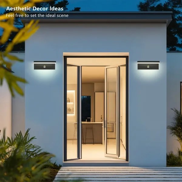 Brilagi-LED Vonkajšie nástenné svietidlo so senzorom TESSI LED/10W/230V čierna IP54