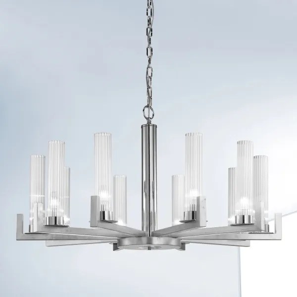 Kolarz 6009.81050 - Luster na reťazi RAGGIO 10xE14/25W/230V striebro