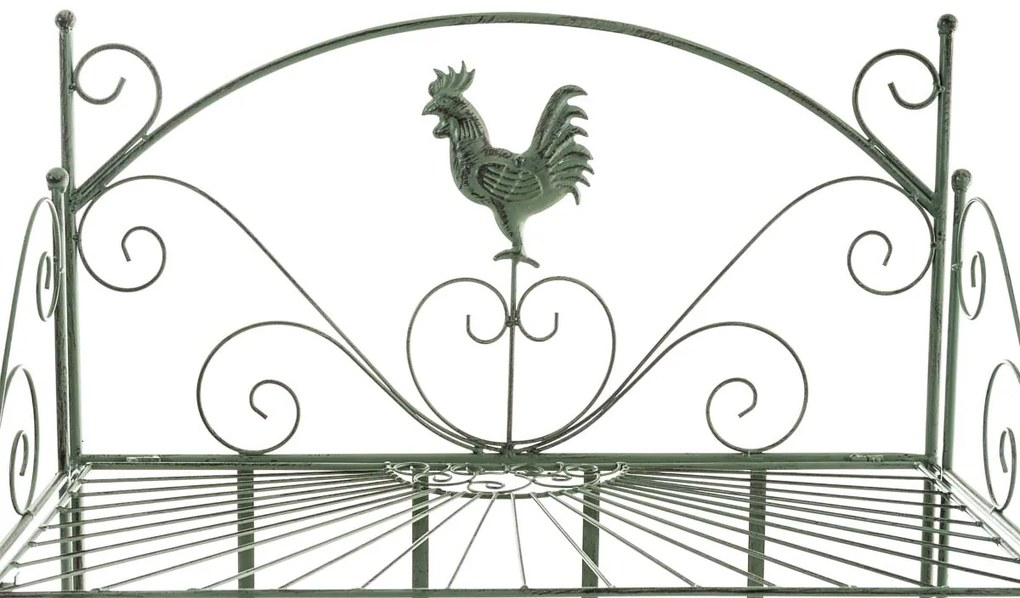 Kovová polica regál Maia - Zelená antik