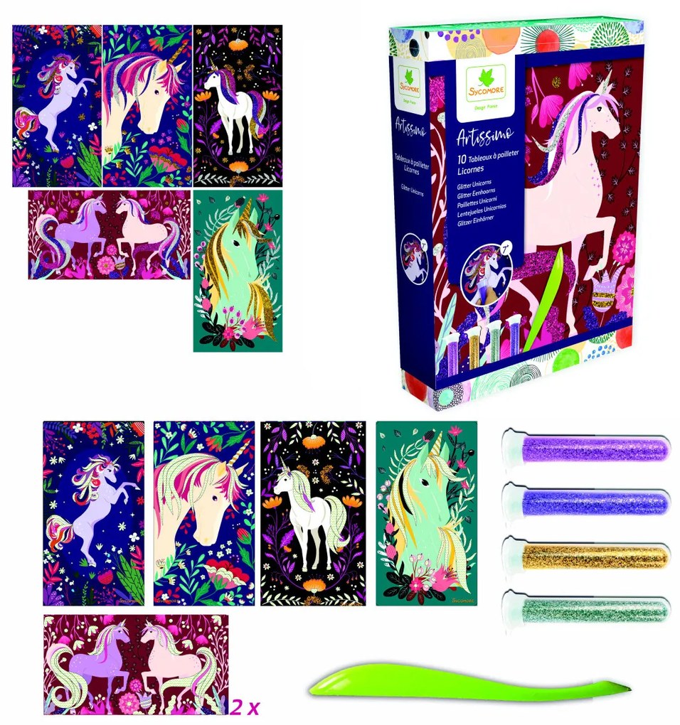 Artissimo - trblietkové pieskovanie - Jednorožce