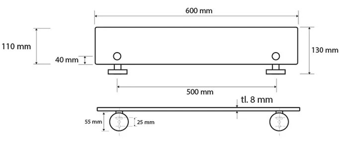 SAPHO XR610 X-Round sklenená polička 60 x 13 cm