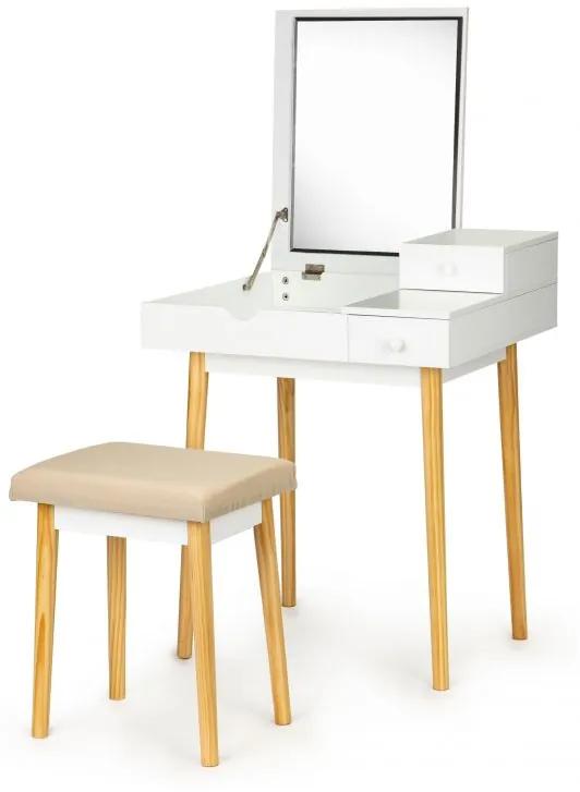 Toaletný stolík s otváracím zrkadlom Olivia | + stolička