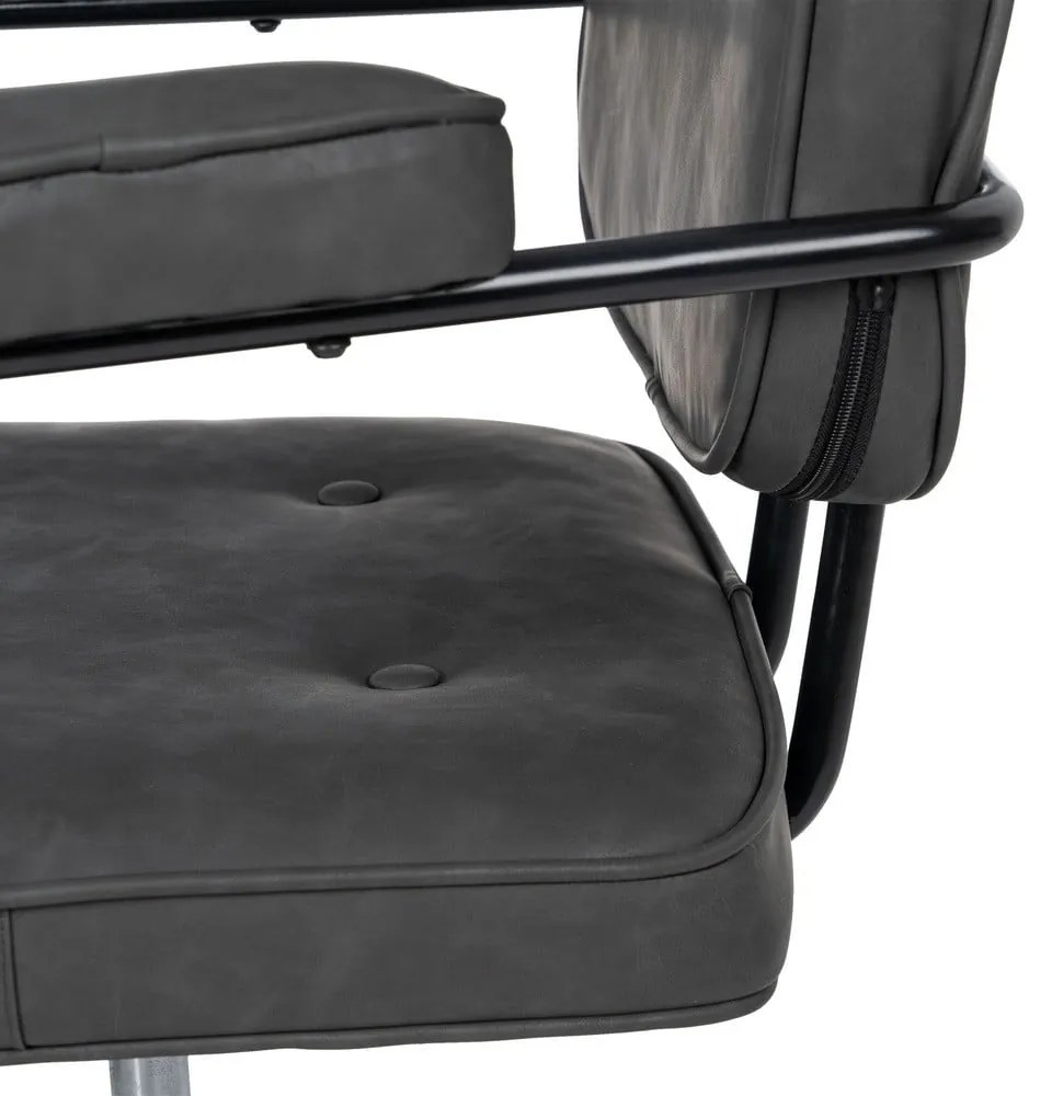 Antracitová kancelárska stolička z imitácie kože – Ixia