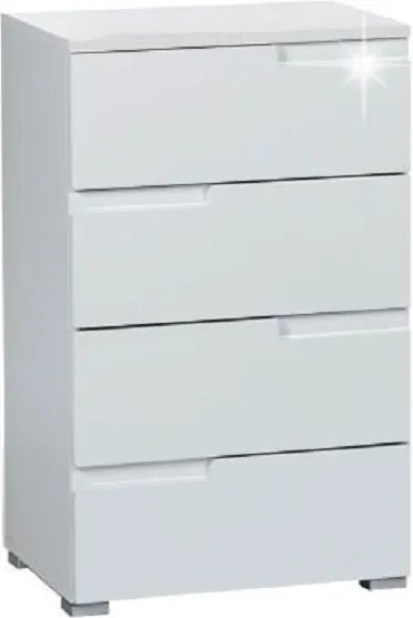 Komoda SPICE, lesklá biela