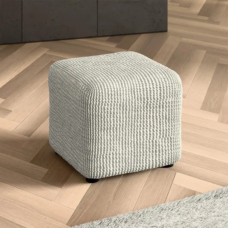 Bielastické poťahy COSTINA smotanová taburetka (40 x 40 x 40 cm)