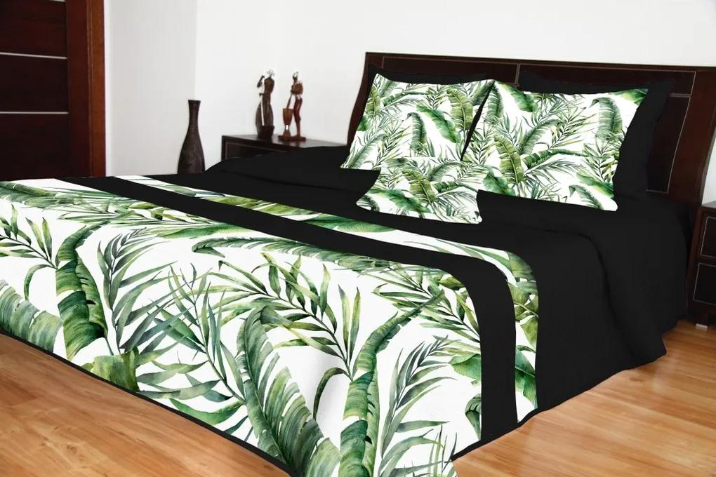 DomTextilu Prehozy na posteľ čierne s prírodným motívom Šírka: 200 cm | Dĺžka: 220 cm 11370-76819