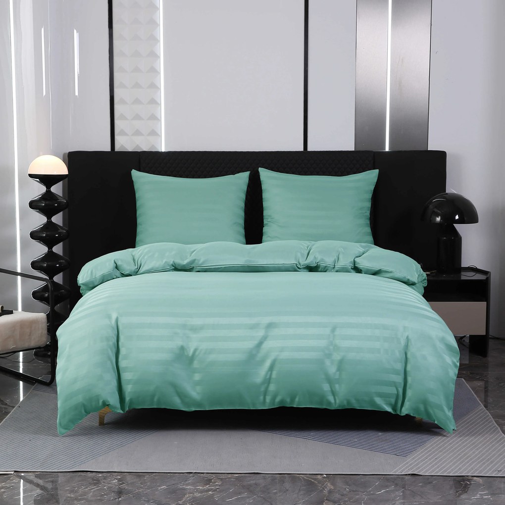 Hotelové obliečky z mikrovlákna JASMINE mentolové - prúžok 2 cm Rozmer obliečky: 2 ks 70 x 80 cm | 160 x 200 cm