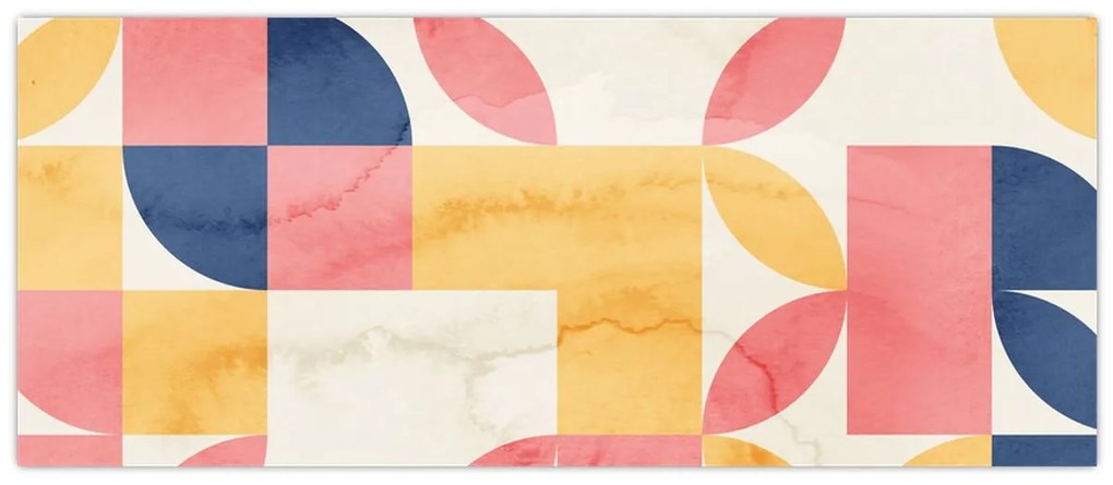 Obraz - Abstrakcia s retro vzormi (120x50 cm)