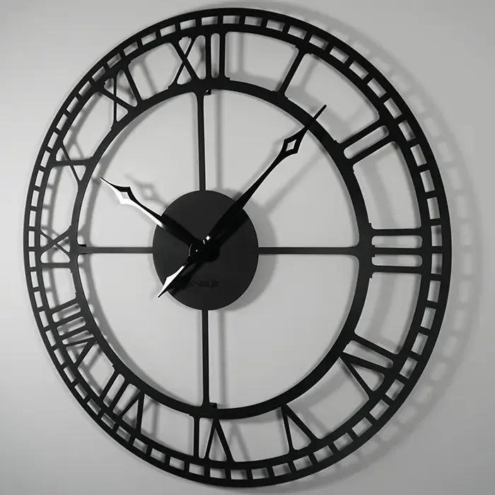Kovové hodiny RETRO čierne 80cm