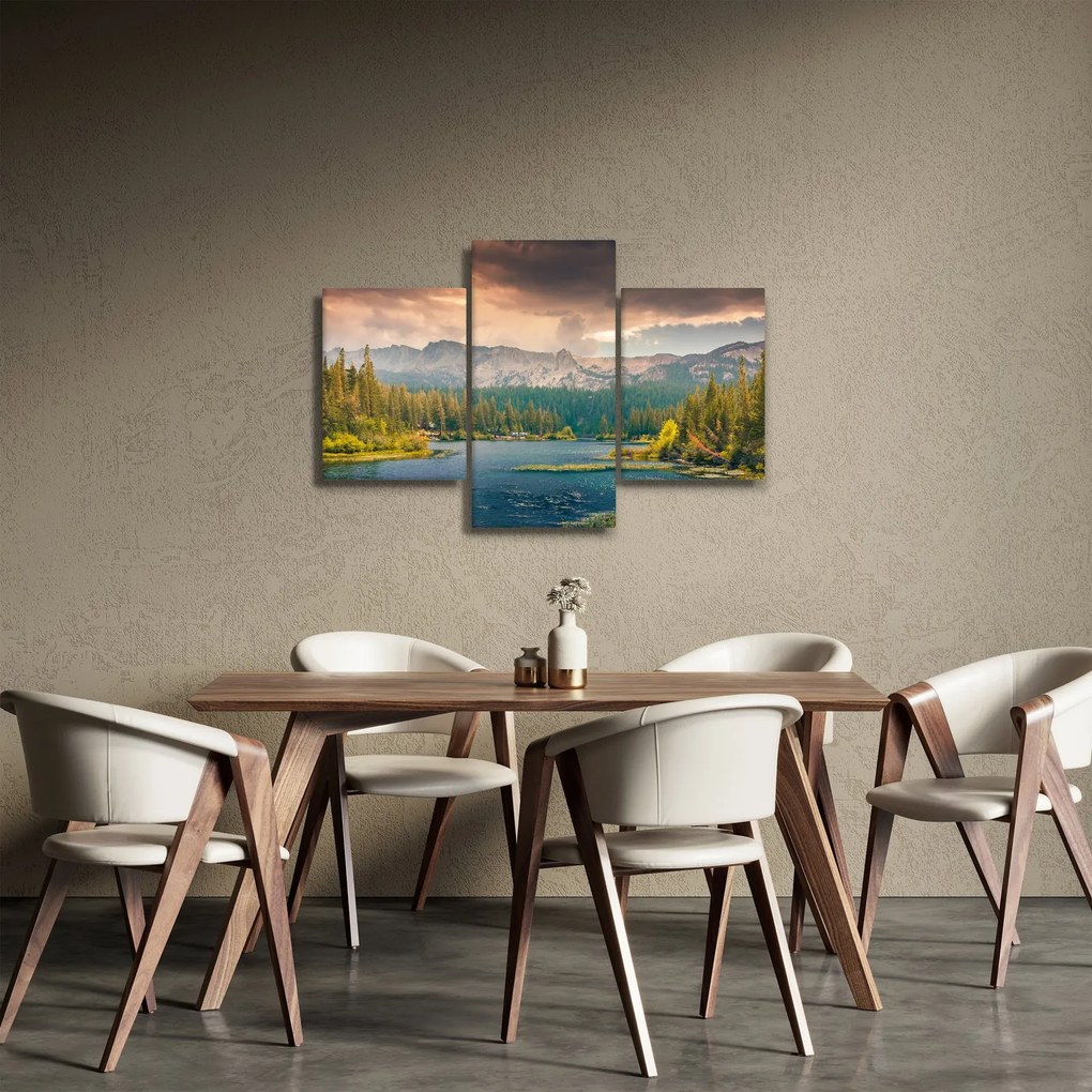 Obraz horskej rieky a hôr (90x60 cm)