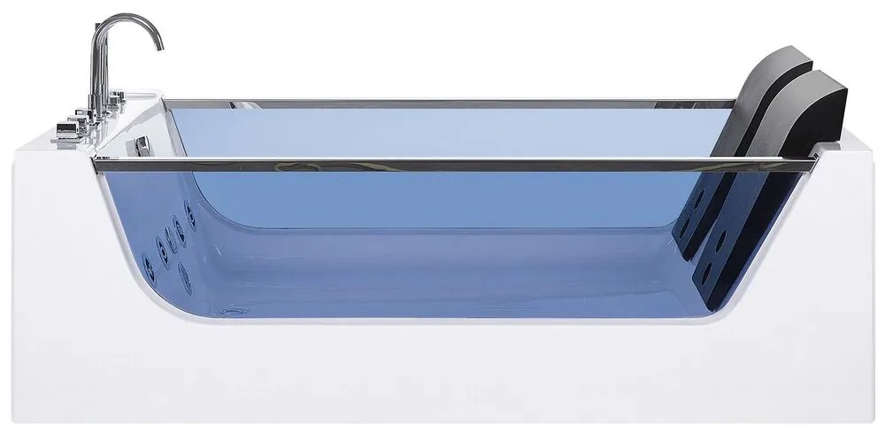 Vírivá vaňa s LED osvetlením 180 x 120 cm biela CURACAO Beliani
