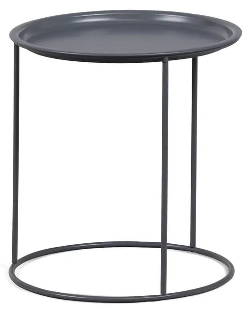 Svetlosivý odkladací stolík WOOOD Ivar, ø 40 cm