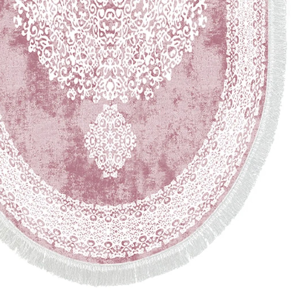 Súprava 2 kusov kúpeľňových predložiek Orient Ozdobná púdrová ružová