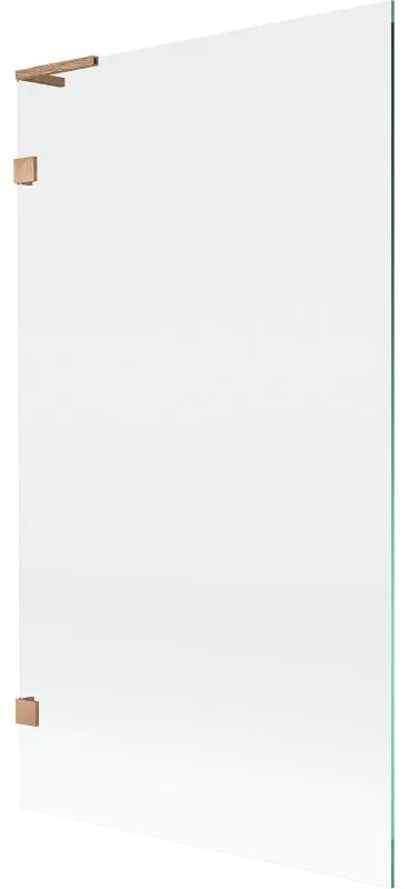 Mexen, Mexen Lunar L 1-krídlová vaňová zástena 100 x 150 cm, transparentná, brúsená meď - 897L-100-000-65-00