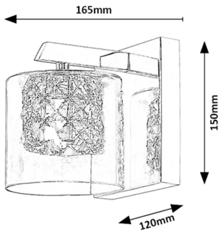 RABALUX Nástenné osvetlenie s krištáľmi DUCHESS, 1xG9, 40W, chrómované