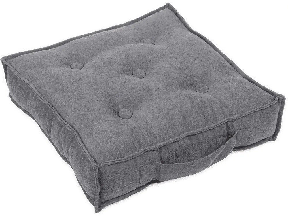 Prošívaný puf grafitová 46x46x13cm