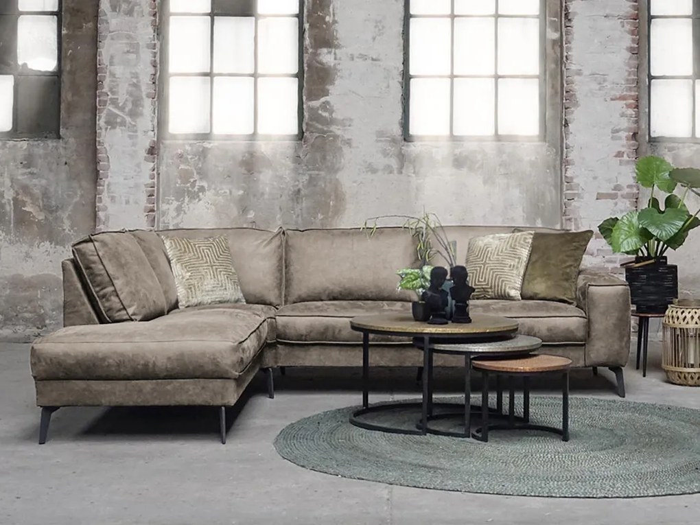 Svetlohnedá rohová sedacia súprava MICA Varianta: Ľavý roh