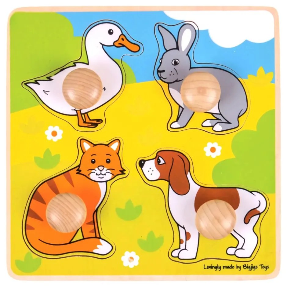 Bigjigs Toys Vkladacie puzzle domáce zvieratká