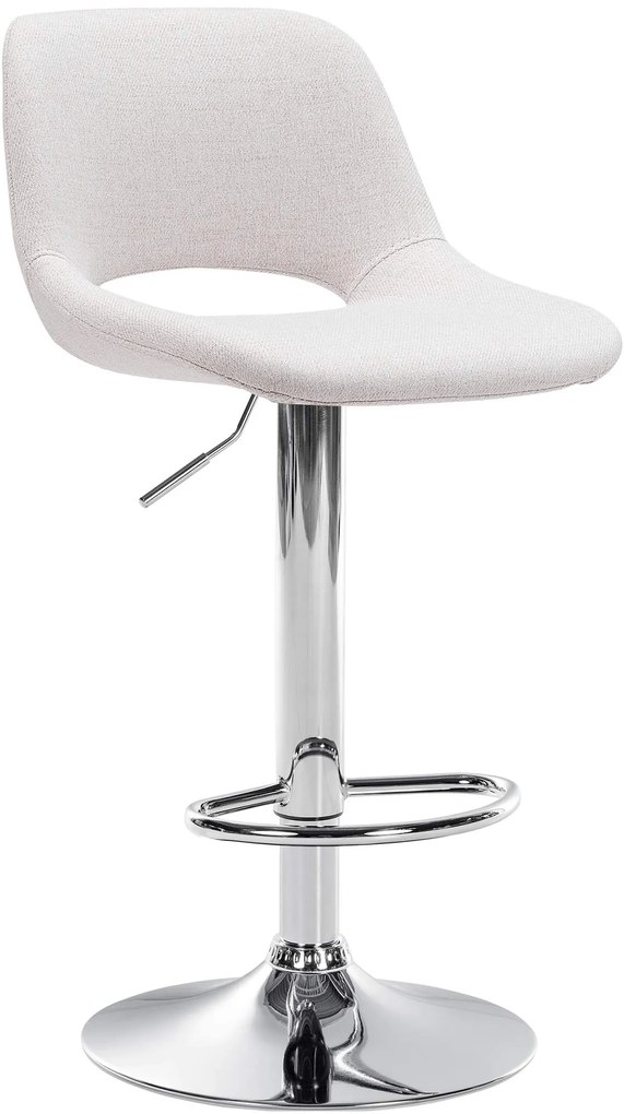 Barová stolička Camden - látka, chróm rám - Krémová