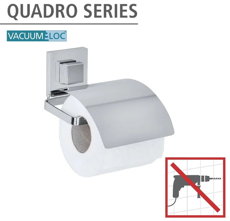 Držiak na toaletný papier bez nutnosti vŕtania Wenko Vacuum-Loc, až 33g