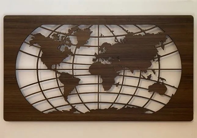 Svietiaci obraz s mapou sveta RGBW