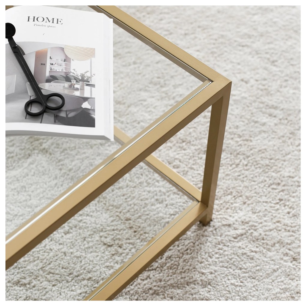 Zlytý Konferenčný stolík Astro 60 × 40 × 90 cm HANAH HOME